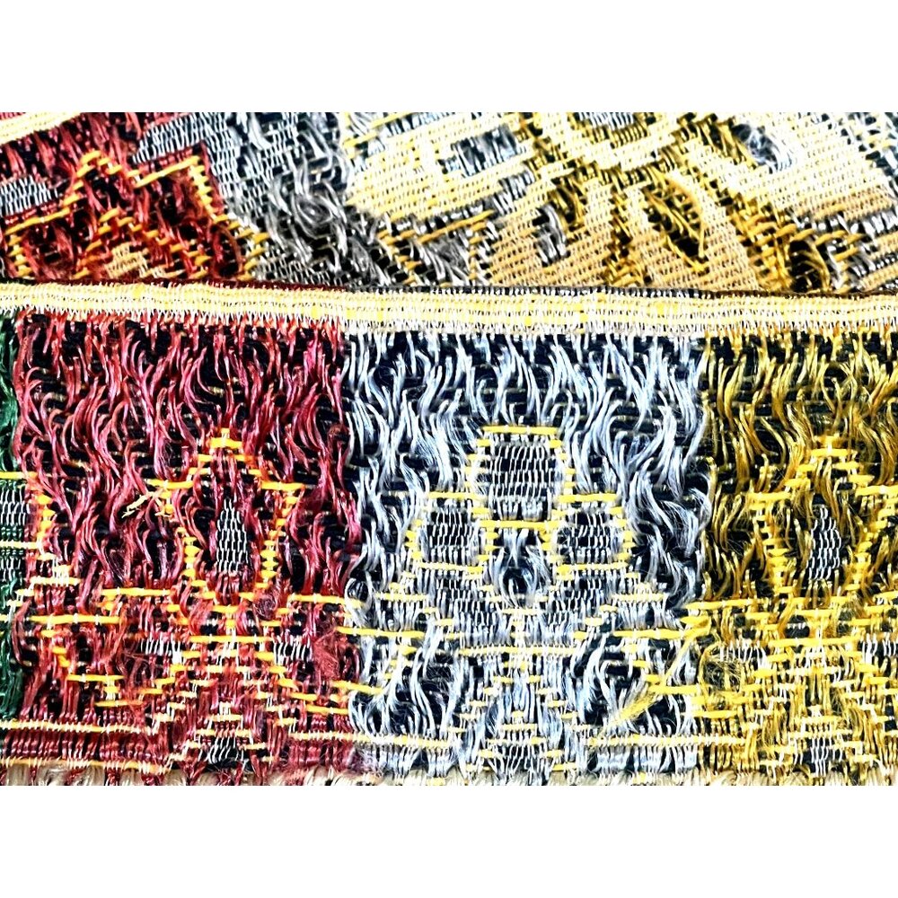 Moroccan-Inspired Woven Tapestry Rug Fringe 78x90 Made In Italy Horse Design - Picture 9 of 9